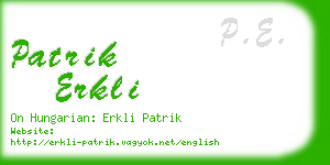 patrik erkli business card